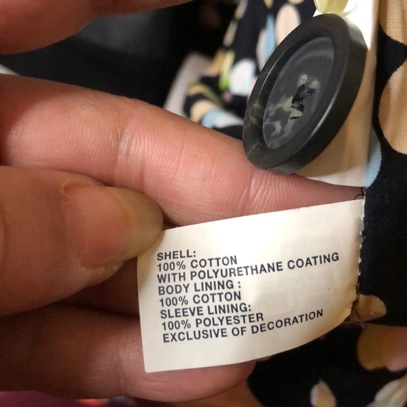 GAP Vintage Y2K Double Breasted Black Tan Piping Belted Cotton Trench Coat- L - Picture 14 of 16